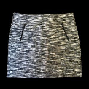 LOFT Ann Taylor Black White Tweed Mini Skirt